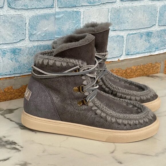 MOU Sneaker boots Lace-Up Size 37/7 Gray - Picture 2 of 8